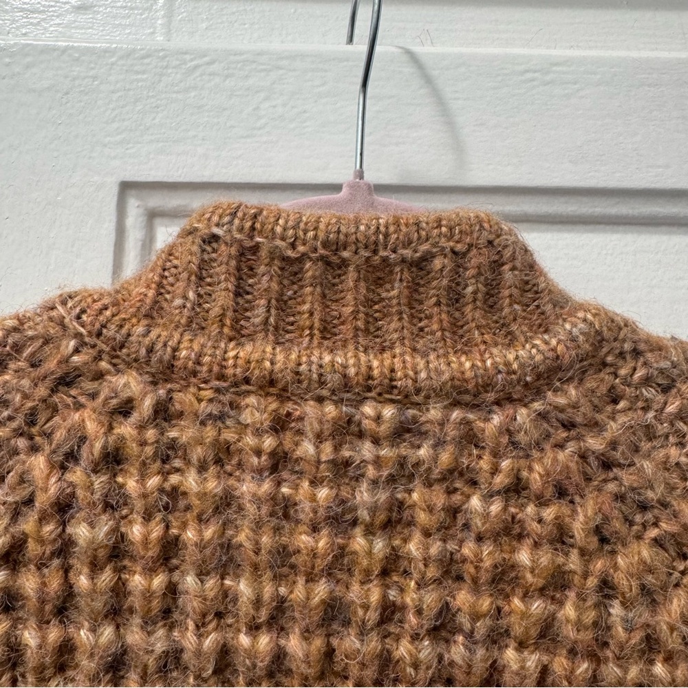 THE GREAT The Long Cable Cardigan in Caramel - Picture 7 of 11